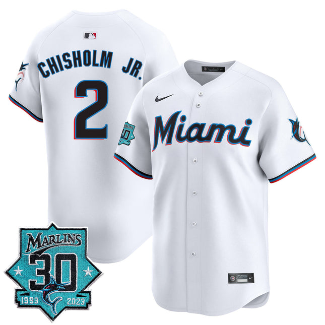 Men's Miami Marlins 30 Seasons Anniversary Patch Vapor Premier Limited Jersey ?All Stitched