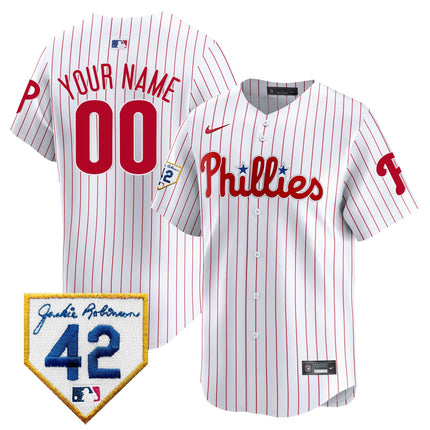 Phillies Jackie 2024 Robinson Patch Vapor Premier Limited Custom Jersey - All Stitched