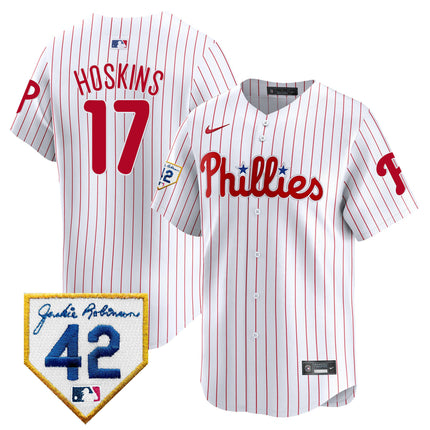 Men's Phillies 2024 Jackie Robinson Patch Vapor Premier Limited Jersey - All Stitched