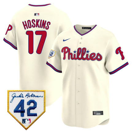 Men's Phillies 2024 Jackie Robinson Patch Vapor Premier Limited Jersey - All Stitched