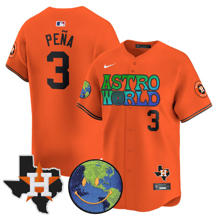 Men's Houston Astros Cactus Jack Astro World Vapor Premier Limited Jersey - All Stitched