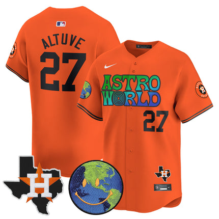 Men's Houston Astros Cactus Jack Astro World Vapor Premier Limited Jersey - All Stitched