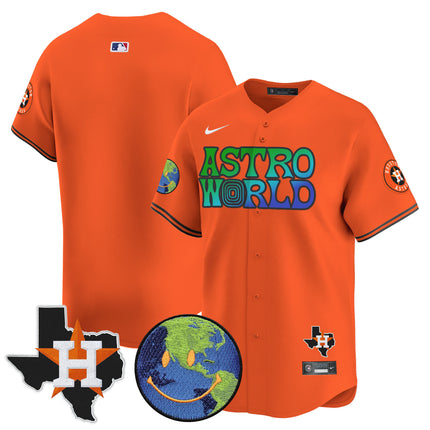 Men's Houston Astros Cactus Jack Astro World Vapor Premier Limited Jersey - All Stitched