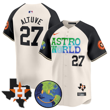 Men's Houston Astros Cactus Jack Astro World Vapor Premier Limited Jersey - All Stitched