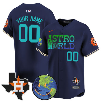 Houston Astros Cactus Jack Astro World Vapor Premier Limited Custom Jersey - All Stitched