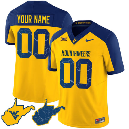 West Virginia Mountaineers 2023 Country Roads Custom Jersey - All Stitched