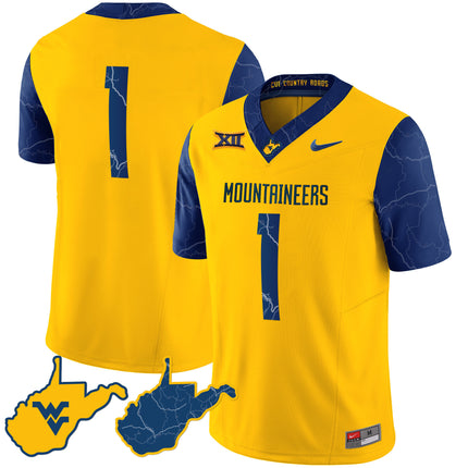 Men's West Virginia Mountaineers 2023 Country Roads Jersey - All Stitched