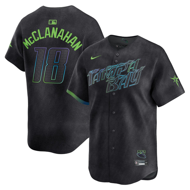 Tampa Bay Rays 2024 City Connect Vapor Premier Limited Jersey - Charcoal - All Stitched