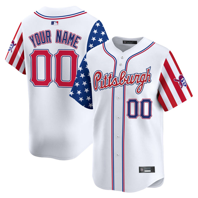 Pittsburgh Pirates 2025 Independence Day Vapor Premier Limited Custom Jersey - All Stitched