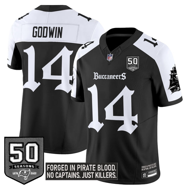 Youth's Tampa Bay Buccaneers 'Gothic Pirate Shadows Edition' Limited Jersey V3 - All Stitched