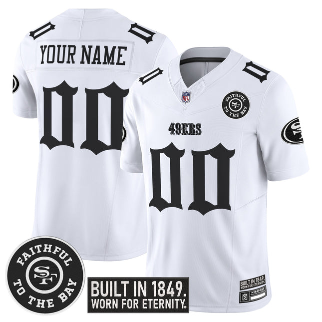 San Francisco 49ers 'Fog City Gothic Edition' Vapor Limited Custom Jersey V2 - All Stitched