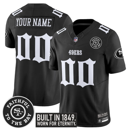 San Francisco 49ers 'Fog City Gothic Edition' Vapor Limited Custom Jersey V2 - All Stitched