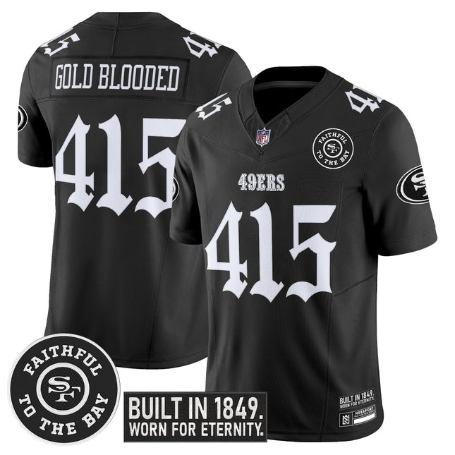 Men's San Francisco 49ers 'Fog City Gothic Edition' Vapor Limited Jersey V2 - All Stitched