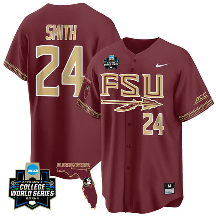 Men's Florida State Seminoles 2024 College World Series Vapor Premier Limited Jersey V2 - All Stitched