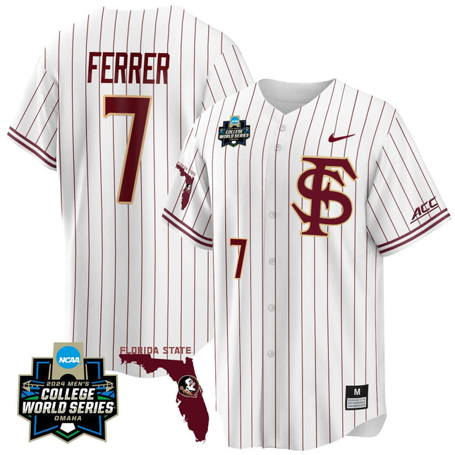 Men's Florida State Seminoles 2024 College World Series Vapor Premier Limited Jersey V2 - All Stitched