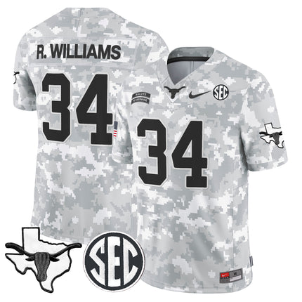 Texas Longhorns 2024 Salute to Service Vapor Limited Jersey - Arctic Camo - All Stitched