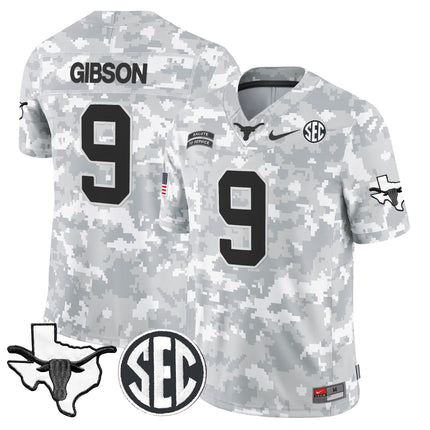 Texas Longhorns 2024 Salute to Service Vapor Limited Jersey - Arctic Camo - All Stitched