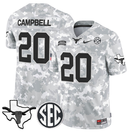 Texas Longhorns 2024 Salute to Service Vapor Limited Jersey - Arctic Camo - All Stitched