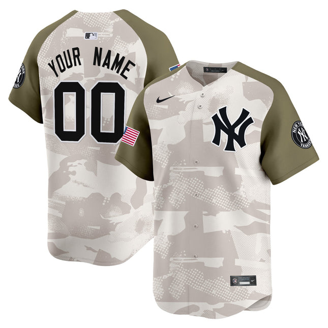 New York Yankees 2025 Armed Forces Day Vapor Premier Limited Custom Jersey - Stitched