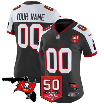 Tampa Bay Buccaneers 50th Season Patch Vapor Limited Custom Jersey - All Stitched