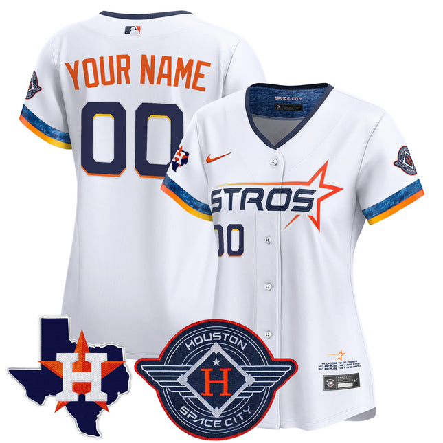 Houston Astros 2025 City Connect Texas Patch Vapor Premier Limited Custom Jersey - All Stitched