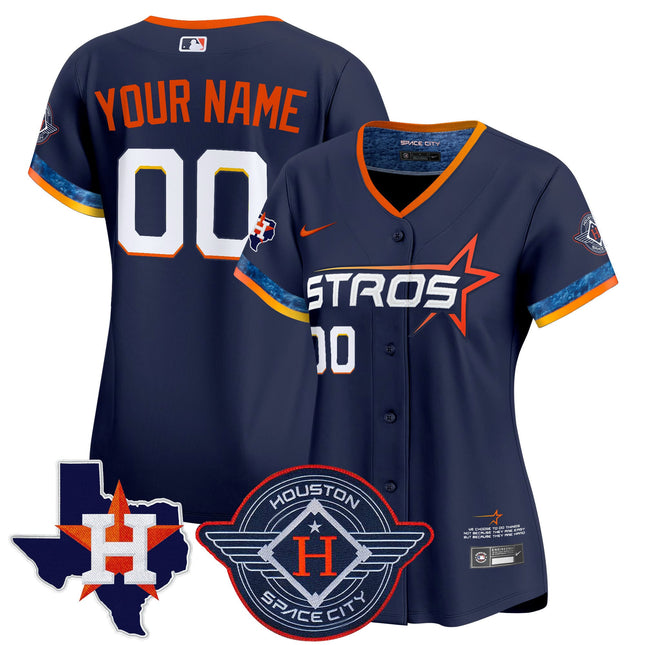 Houston Astros 2025 City Connect Texas Patch Vapor Premier Limited Custom Jersey - All Stitched