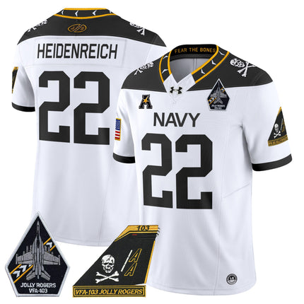 Men's Navy Midshipmen 2024 Jolly Rogers Patch Vapor Limited Jersey - All Stitched