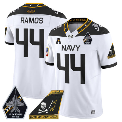 Men's Navy Midshipmen 2024 Jolly Rogers Patch Vapor Limited Jersey - All Stitched