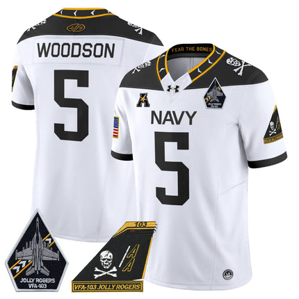 Men's Navy Midshipmen 2024 Jolly Rogers Patch Vapor Limited Jersey - All Stitched