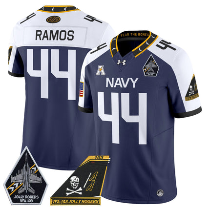 Men's Navy Midshipmen 2024 Jolly Rogers Patch Vapor Limited Jersey - All Stitched