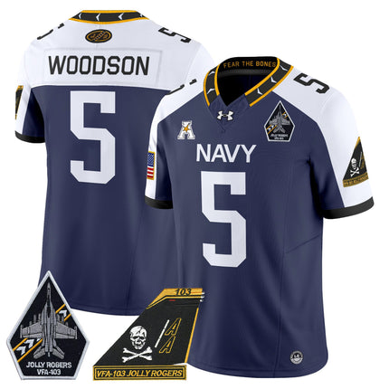 Men's Navy Midshipmen 2024 Jolly Rogers Patch Vapor Limited Jersey - All Stitched