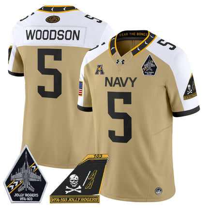 Men's Navy Midshipmen 2024 Jolly Rogers Patch Vapor Limited Jersey - All Stitched