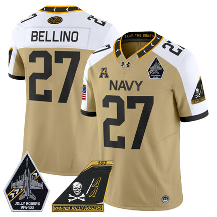 Men's Navy Midshipmen 2024 Jolly Rogers Patch Vapor Limited Jersey - All Stitched
