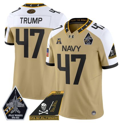 Men's Navy Midshipmen 2024 Jolly Rogers Patch Vapor Limited Jersey - All Stitched