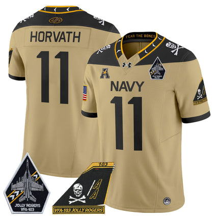 Men's Navy Midshipmen 2024 Jolly Rogers Patch Vapor Limited Jersey - All Stitched