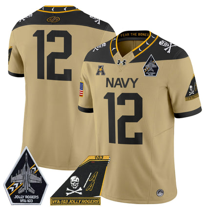 Men's Navy Midshipmen 2024 Jolly Rogers Patch Vapor Limited Jersey - All Stitched