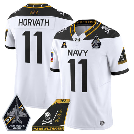 Men's Navy Midshipmen 2024 Jolly Rogers Patch Vapor Limited Jersey - All Stitched