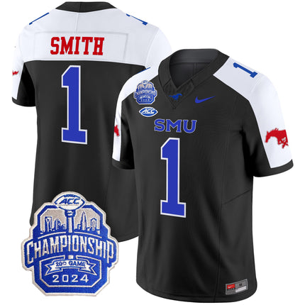 Men's SMU Mustangs 2024 ACC Championship Patch Vapor Limited Jersey - All Stitched