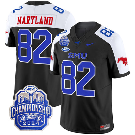 Men's SMU Mustangs 2024 ACC Championship Patch Vapor Limited Jersey - All Stitched