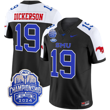 Men's SMU Mustangs 2024 ACC Championship Patch Vapor Limited Jersey - All Stitched
