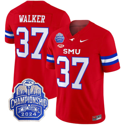 Men's SMU Mustangs 2024 ACC Championship Patch Vapor Limited Jersey - All Stitched