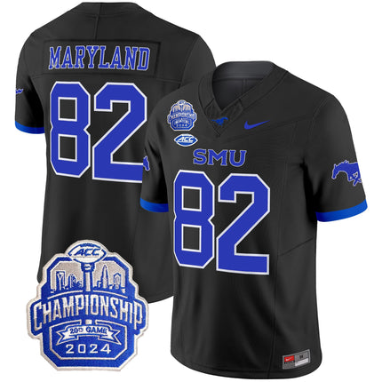 Men's SMU Mustangs 2024 ACC Championship Patch Vapor Limited Jersey - All Stitched
