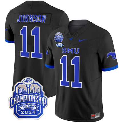 Men's SMU Mustangs 2024 ACC Championship Patch Vapor Limited Jersey - All Stitched