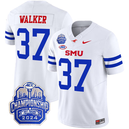 Men's SMU Mustangs 2024 ACC Championship Patch Vapor Limited Jersey - All Stitched