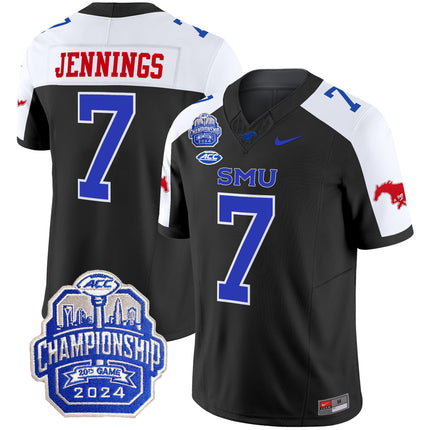 Men's SMU Mustangs 2024 ACC Championship Patch Vapor Limited Jersey - All Stitched