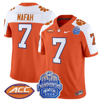 Men's Clemson Tigers 2024 ACC Championship Patch Vapor Limited Jersey - All Stitched