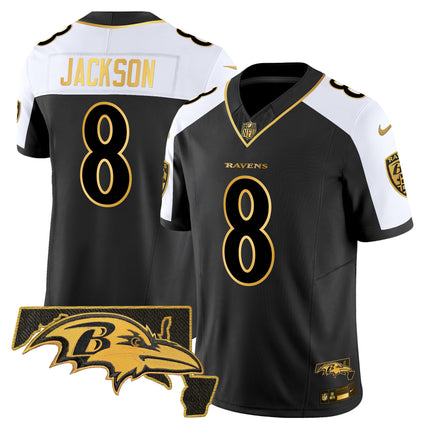 Men's Ravens 2024 Gold Vapor Limited Jersey - All Stitched