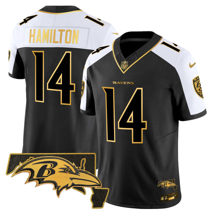 Men's Ravens 2024 Gold Vapor Limited Jersey - All Stitched