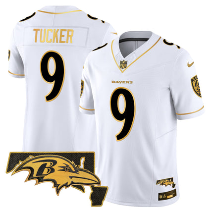Men's Ravens 2024 Gold Vapor Limited Jersey - All Stitched