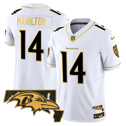 Men's Ravens 2024 Gold Vapor Limited Jersey - All Stitched